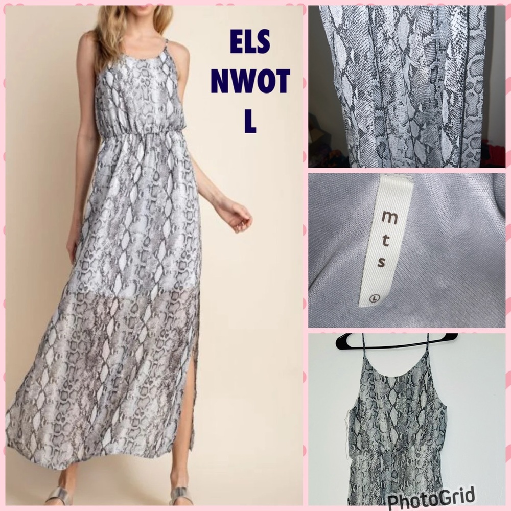 MTS Gray Snake Print Dress